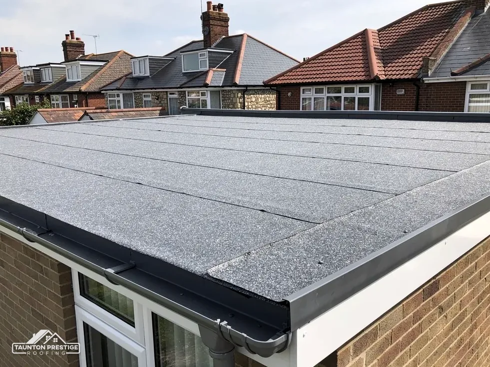 New mineral felt flat roof on a rear extension